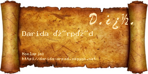 Darida Árpád névjegykártya